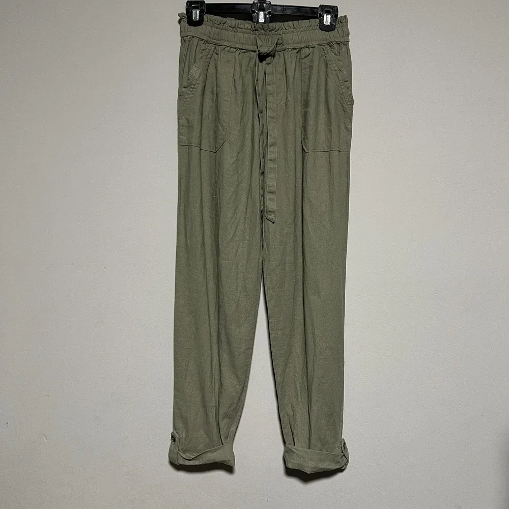 Sincerely Jules Women's Small Boho Convertible Pant Elastic Ruffle Waist NWT - Picture 1 of 7